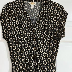 Dress belted cap sleeves waist to hem 22” 6P Talbots